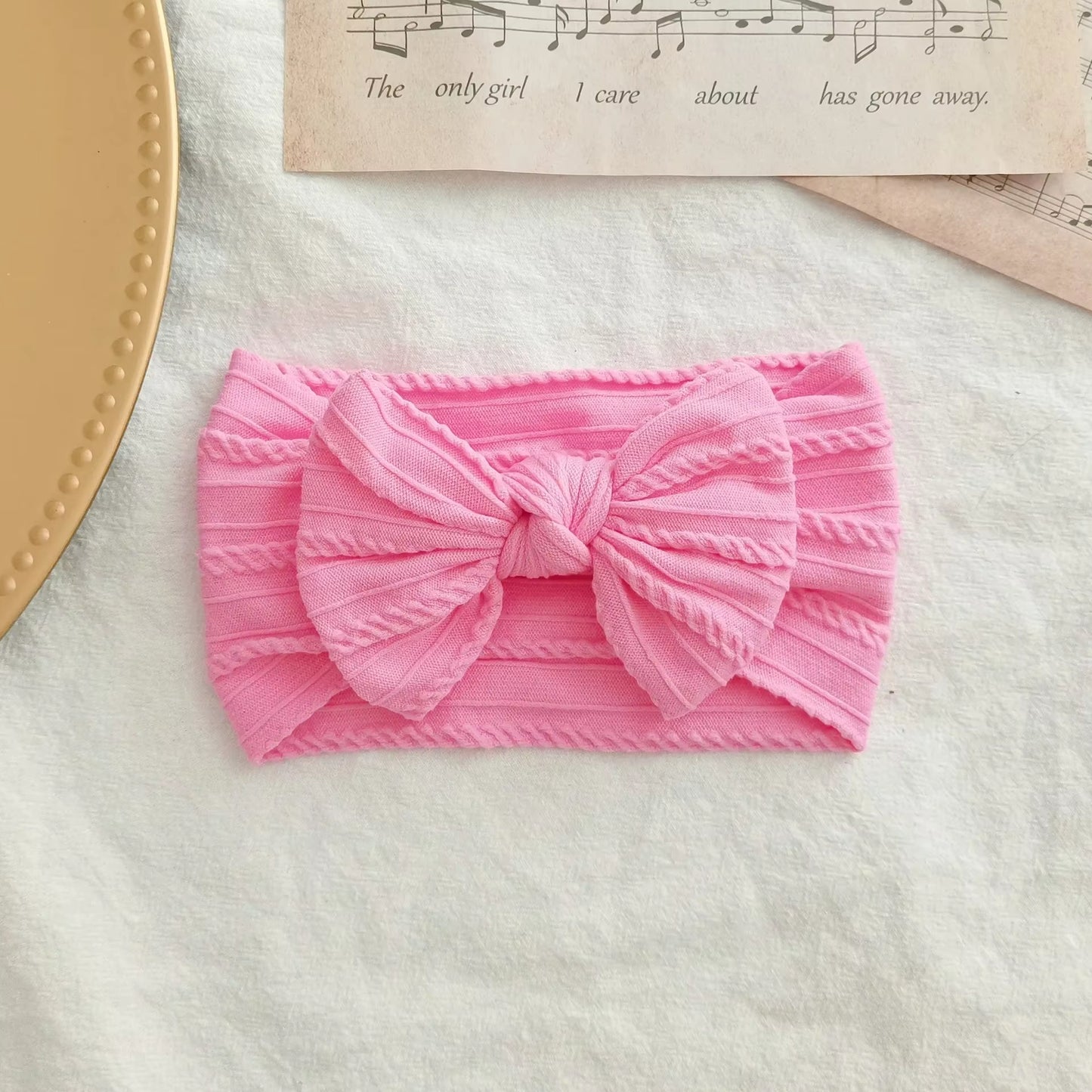Lovely Newborn Baby Headband for Girls Elastic Knit Children Turban Baby Bows Soft Nylon Kids Headwear Hair Accessories