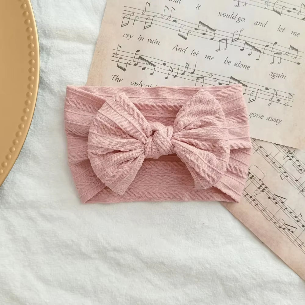 Lovely Newborn Baby Headband for Girls Elastic Knit Children Turban Baby Bows Soft Nylon Kids Headwear Hair Accessories