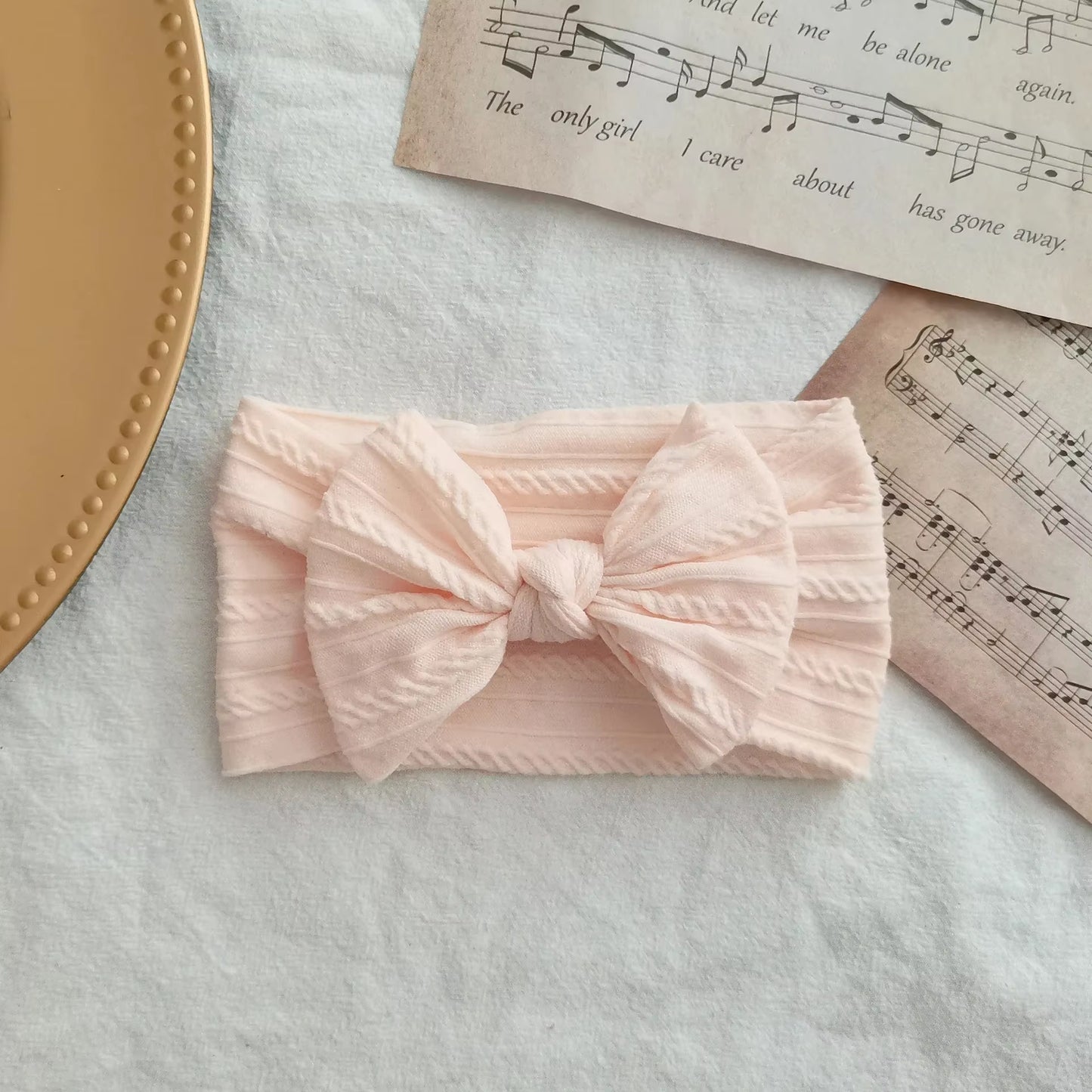 Lovely Newborn Baby Headband for Girls Elastic Knit Children Turban Baby Bows Soft Nylon Kids Headwear Hair Accessories