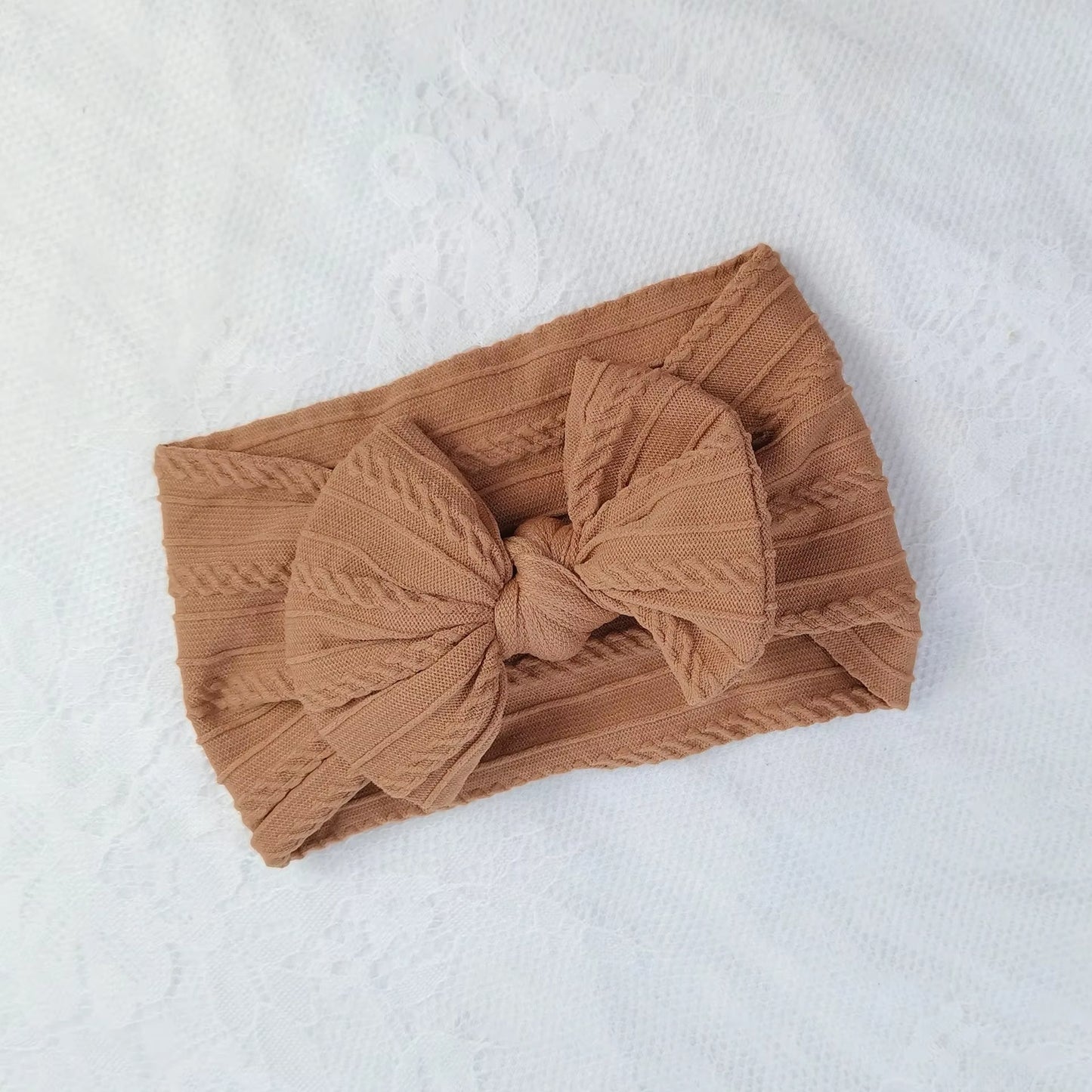 Lovely Newborn Baby Headband for Girls Elastic Knit Children Turban Baby Bows Soft Nylon Kids Headwear Hair Accessories
