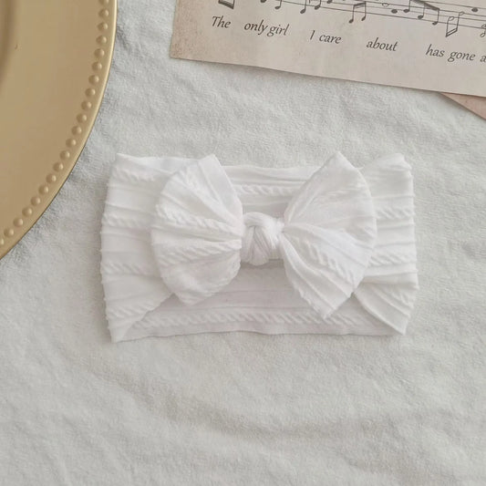Lovely Newborn Baby Headband for Girls Elastic Knit Children Turban Baby Bows Soft Nylon Kids Headwear Hair Accessories