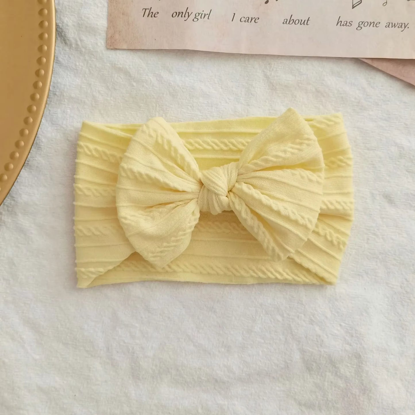 Lovely Newborn Baby Headband for Girls Elastic Knit Children Turban Baby Bows Soft Nylon Kids Headwear Hair Accessories