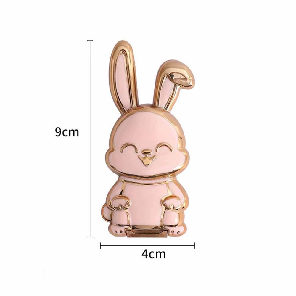 Bunny Finger Ring Holder Mobile Phone Mini Pull Rod Foldable Phone Finger Ring Holder Lazy Phone Back Sticker Pad Phone Kickstan