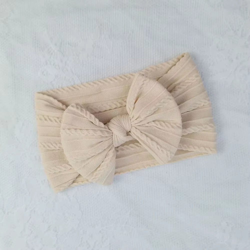 Lovely Newborn Baby Headband for Girls Elastic Knit Children Turban Baby Bows Soft Nylon Kids Headwear Hair Accessories