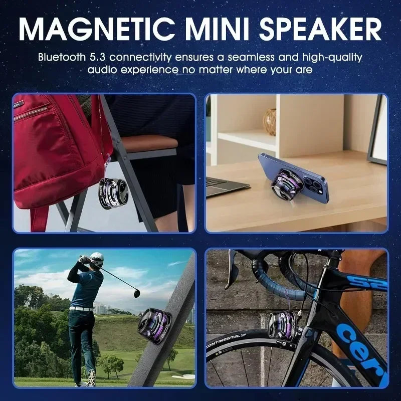 Bluetooth Speaker Portable G200 RGB Lighting Magnetic Speaker BT5.3 Mini Sound Box 7 Hours Playback Phone Holder