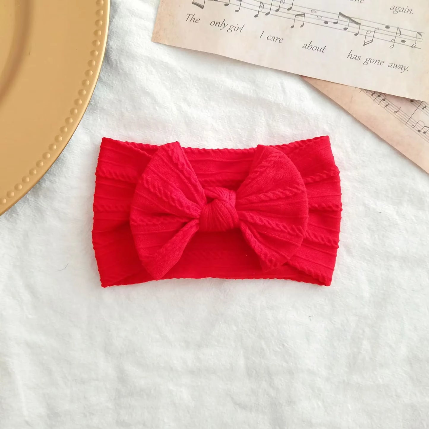 Lovely Newborn Baby Headband for Girls Elastic Knit Children Turban Baby Bows Soft Nylon Kids Headwear Hair Accessories