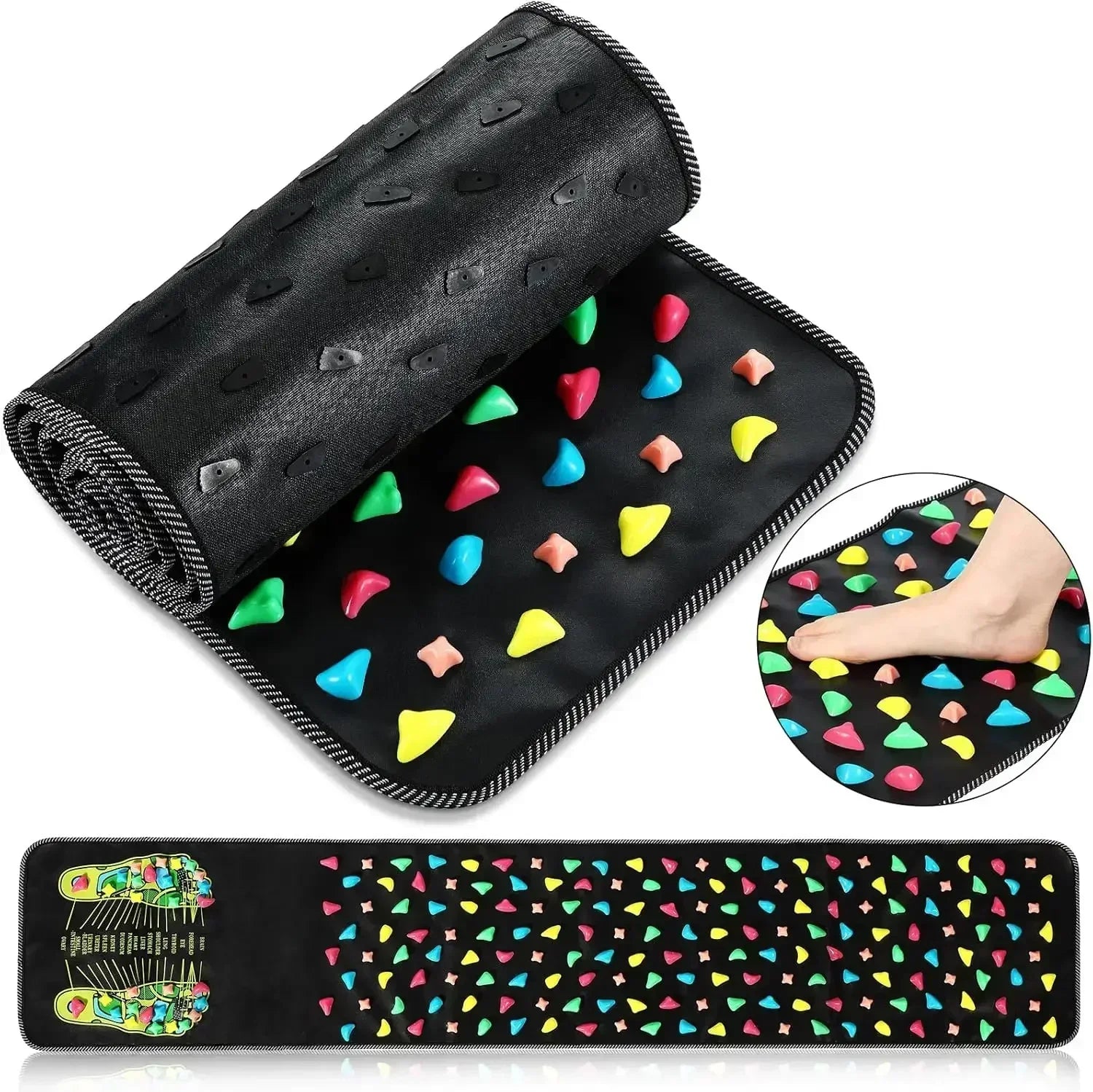 Premium Foot Massage Mat with Finger Pressure Plate and Simulated Cobblestone Path to Soothe Tired Feet and Relieve Pain