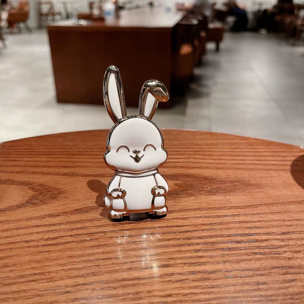 Bunny Finger Ring Holder Mobile Phone Mini Pull Rod Foldable Phone Finger Ring Holder Lazy Phone Back Sticker Pad Phone Kickstan